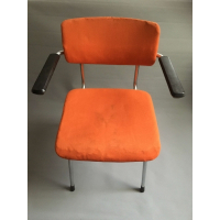 Vintage Gispen buisframestoel oranje